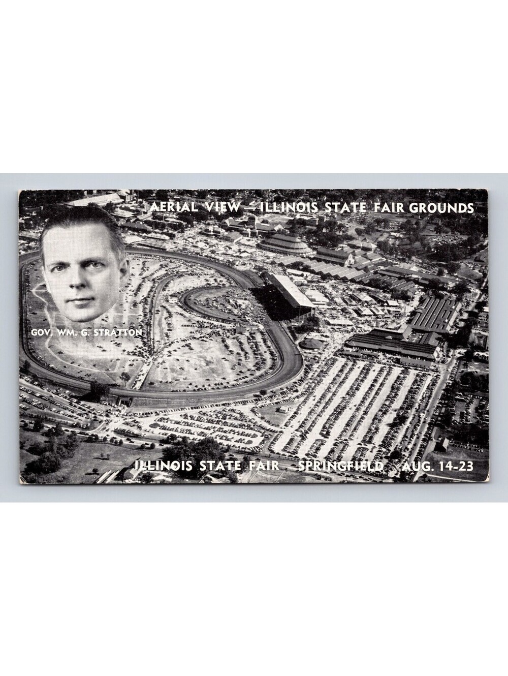 Aerial View Illinois State Fair Grounds Postcard